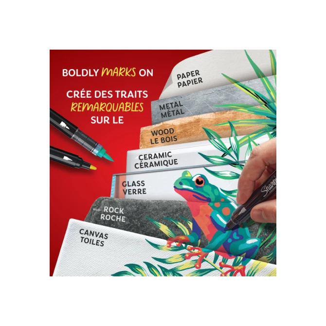 Creatieve marker Sharpie brushpunt assorti blister à 5 stuks