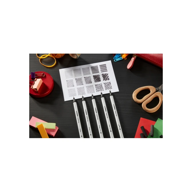 Creative Tips STABILO Arty assorti tips zwart en grijs blister à 10 stuks