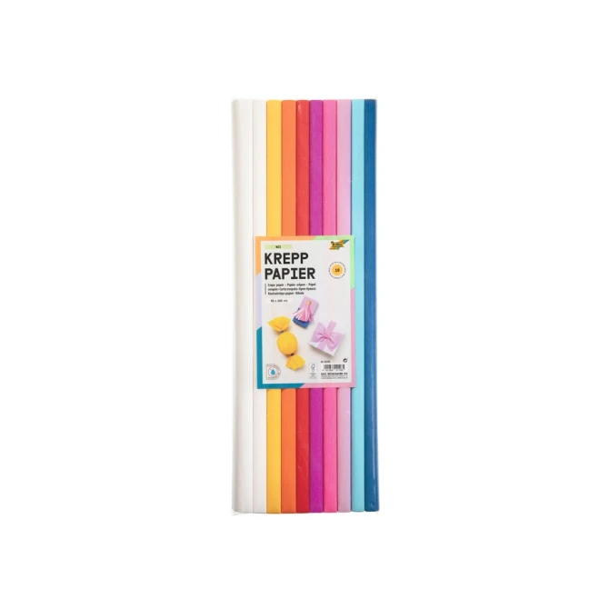 Crêpepapier Folia 50x200cm 10 rollen mixkleuren