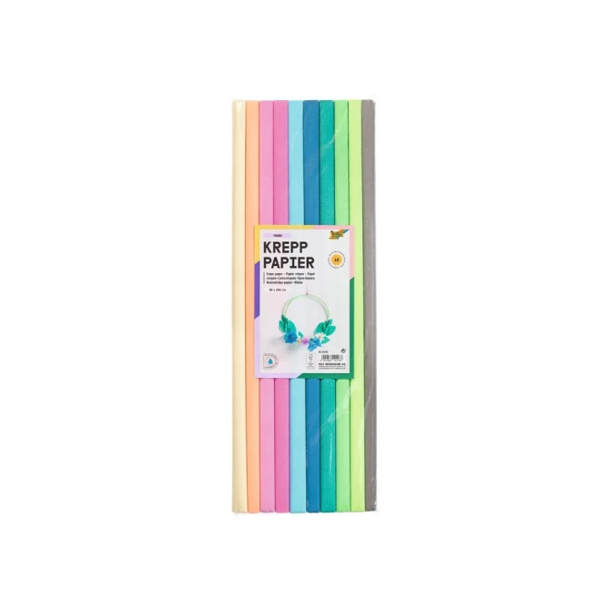 Crêpepapier Folia 50x200cm 10 rollen trendkleuren