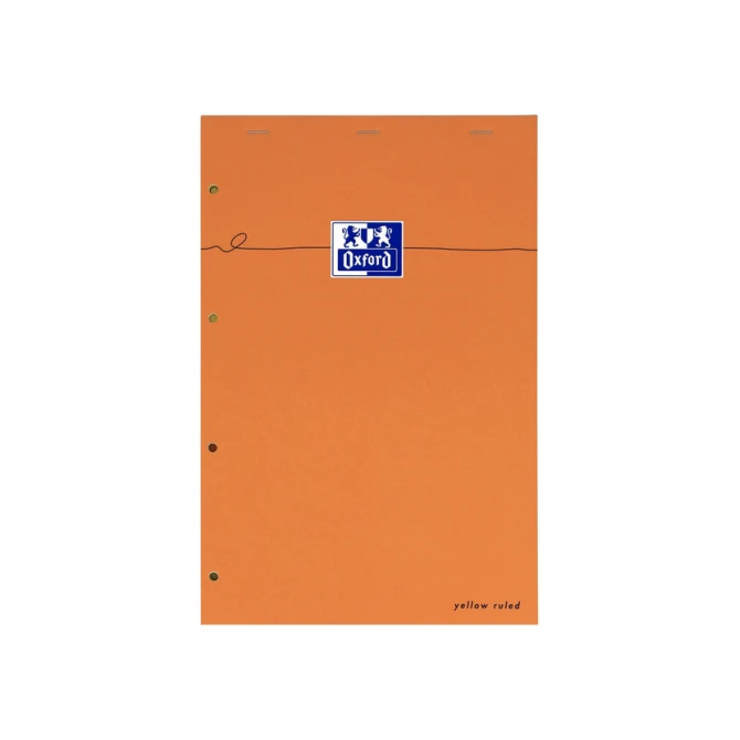 Cursusblok Oxford Orange Notepad A4+ lijn 4-gaats 160 pagina's 80gr oranje