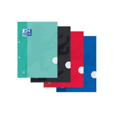 Cursusblok Oxford School A4 lijn 2-gaats 200 pagina's 80gr assorti