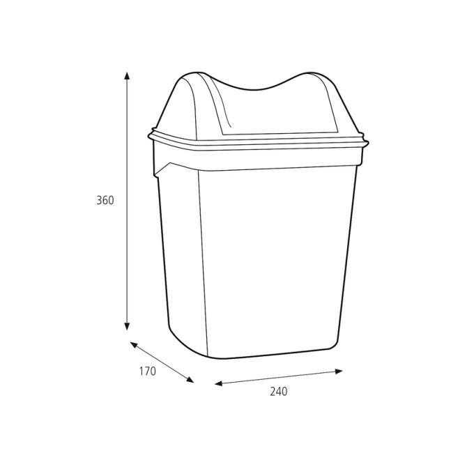 Dameshygiënebak Katrin 8 liter wit 91851