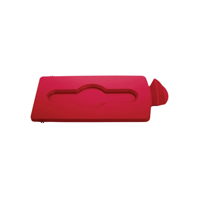 Deksel Rubbermaid Slim Jim Recyclestation gesloten rood