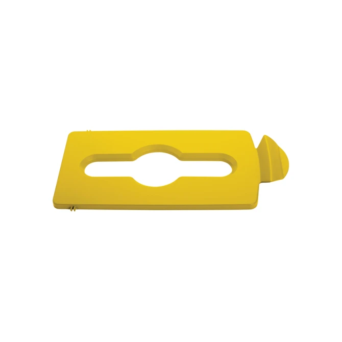Deksel Rubbermaid Slim Jim Recyclestation inwerpopening voor gemengde recycling geel