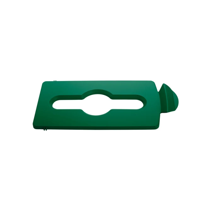 Deksel Rubbermaid Slim Jim Recyclestation inwerpopening voor gemengde recycling groen