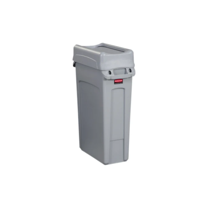 Deksel Rubbermaid Slim Jim Vented gesloten met swingsysteem grijs