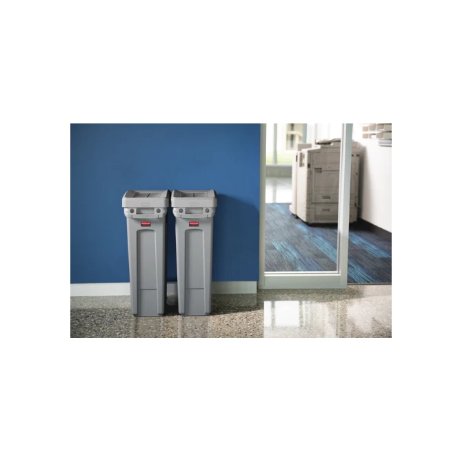 Deksel Rubbermaid Slim Jim Vented gesloten met swingsysteem grijs