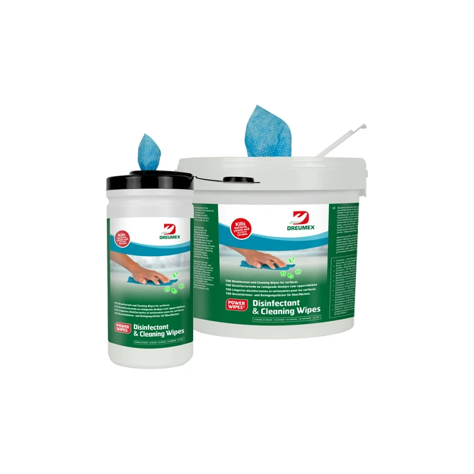 Desinfectiedoekjes Dreumex Disinfectant & Cleaning emmer 700 stuks blauw