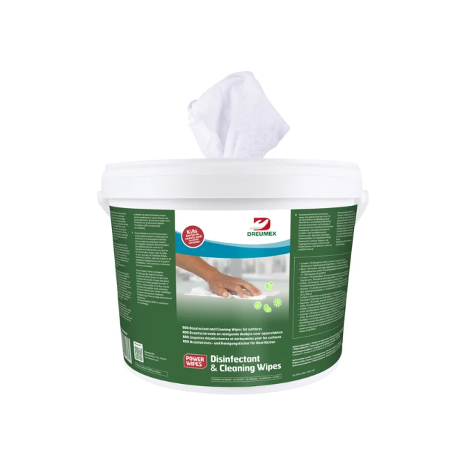 Desinfectiedoekjes Dreumex Disinfectant & Cleaning emmer 800 stuks wit