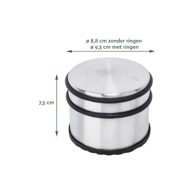 Deurstopper BRASQ met rubberen ringen rvs