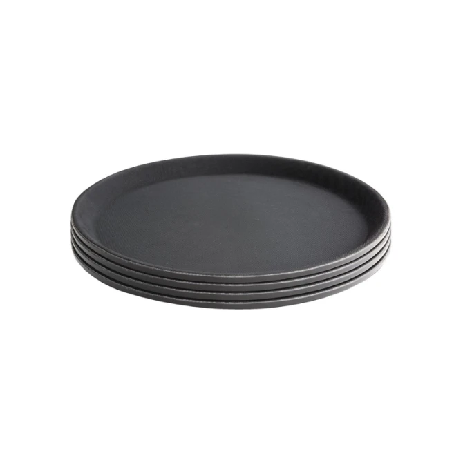 Dienblad Olympia Kristallon antislip rond Ø40.6cm PP zwart
