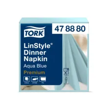 Dinerservet Tork Linstyle Premium 1/4 vouw 1-laags 390x390mm 50 vel aquablauw 478880