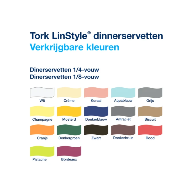 Dinerservet Tork Linstyle Premium 1/4 vouw 1-laags 390x390mm 50 vel wit 478711