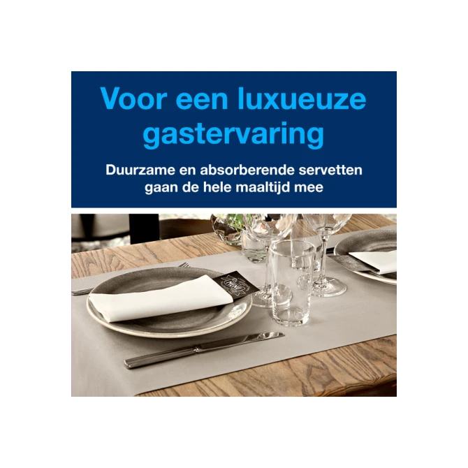 Dinerservet Tork Linstyle Premium 1/4 vouw 1-laags 390x390mm 50 vel wit 478711