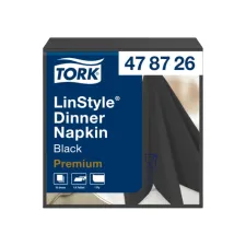 Dinerservet Tork Linstyle Premium 1/4 vouw 1-laags 390x390mm 50 vel zwart 478726