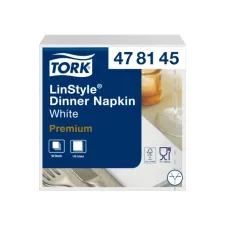 Dinerservet Tork Linstyle Premium 1/8 vouw 1-laags 390x390mm 50 vel wit 478145