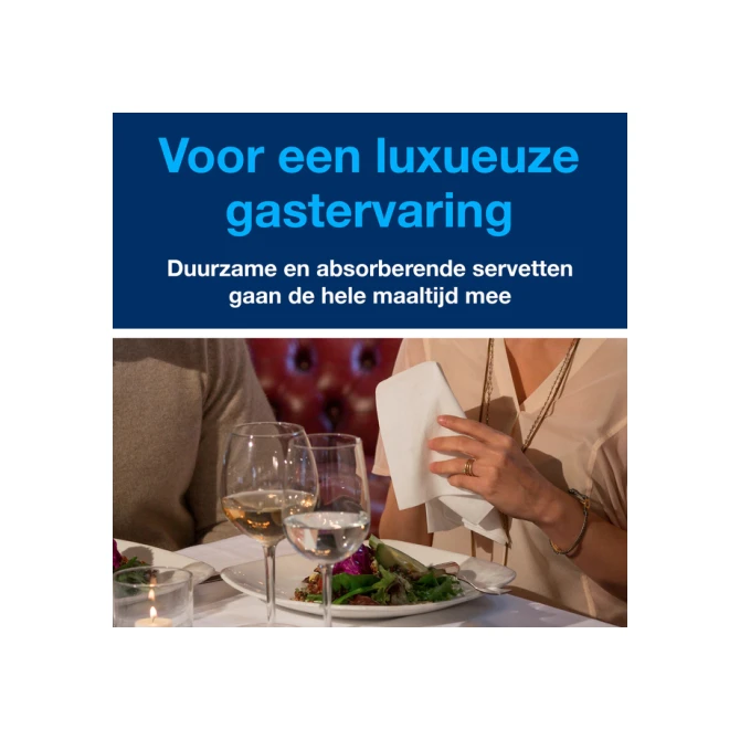 Dinerservet Tork Linstyle Premium 1/8 vouw 1-laags 390x390mm 50 vel wit 478145