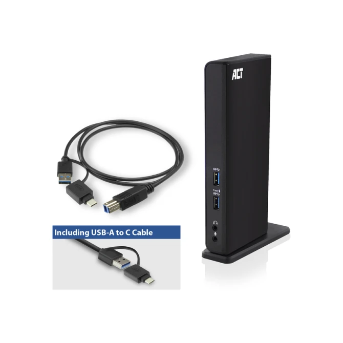 Dockingstation ACT USB-C Dual Monitor met laadpoort