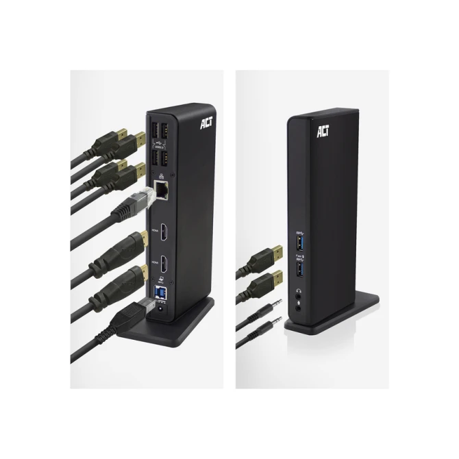 Dockingstation ACT USB-C Dual Monitor met laadpoort