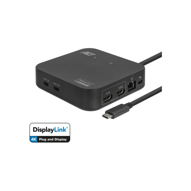 Dockingstation ACT USB-C Dual Monitor met Power Delivery