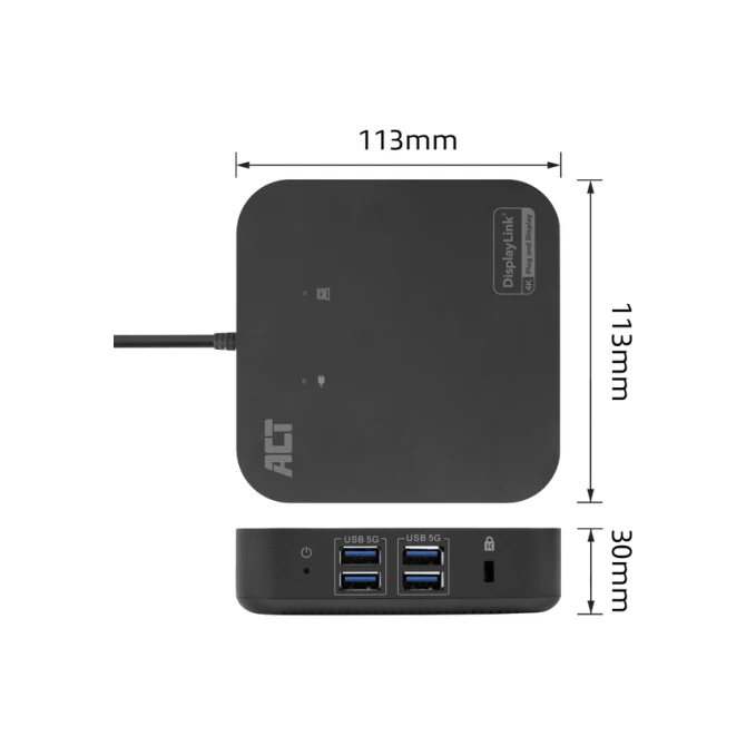 Dockingstation ACT USB-C Dual Monitor met Power Delivery
