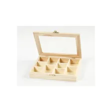 Doos Creativ Company 15.5x20.5x3.5cm hout met glazen deksel