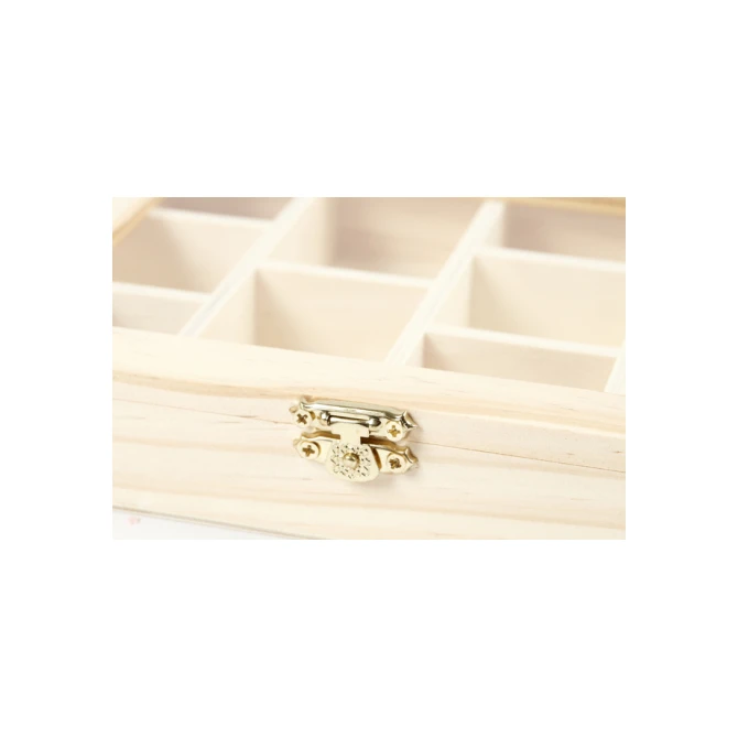 Doos Creativ Company 15.5x20.5x3.5cm hout met glazen deksel