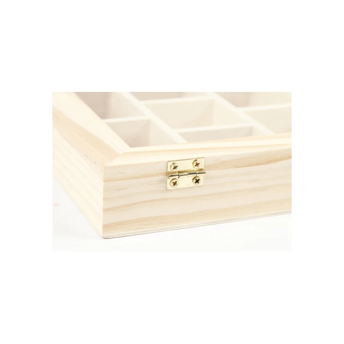 Doos Creativ Company 15.5x20.5x3.5cm hout met glazen deksel
