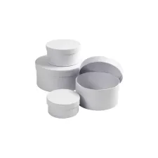 Doos Creativ Company rond 4 stuks Ø 8, 10, 12, 14cm, hoogte 4, 5, 6, 7cm wit