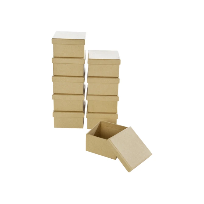 Doos karton Folia mini 7,5x7,5x4,5cm 10 stuks kraft