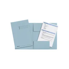 Dossiermap Esselte folio 3 kleppen manilla 275gr blauw