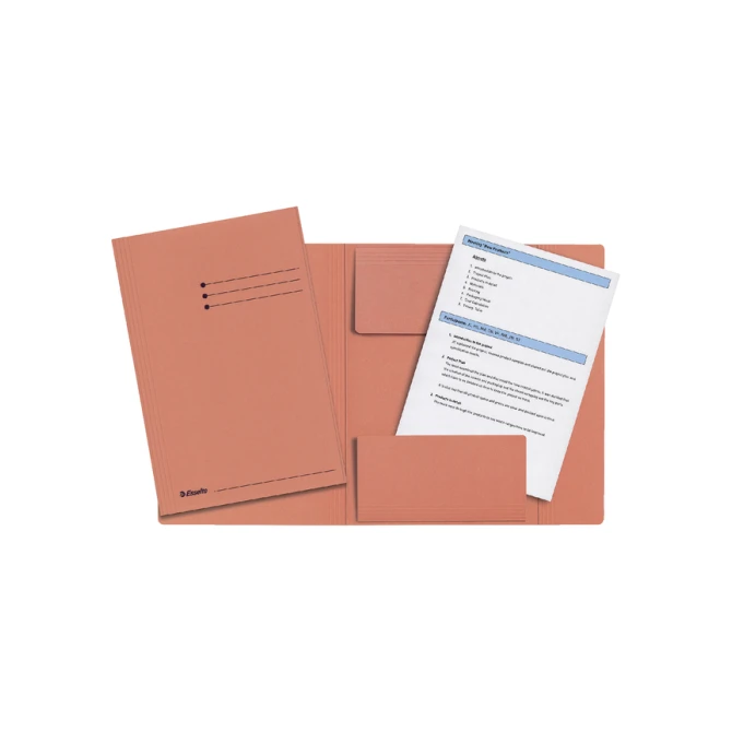 Dossiermap Esselte folio 3 kleppen manilla 275gr oranje
