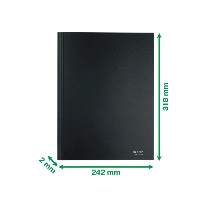 Dossiermap Leitz Recycle A4 3-kleps karton zwart