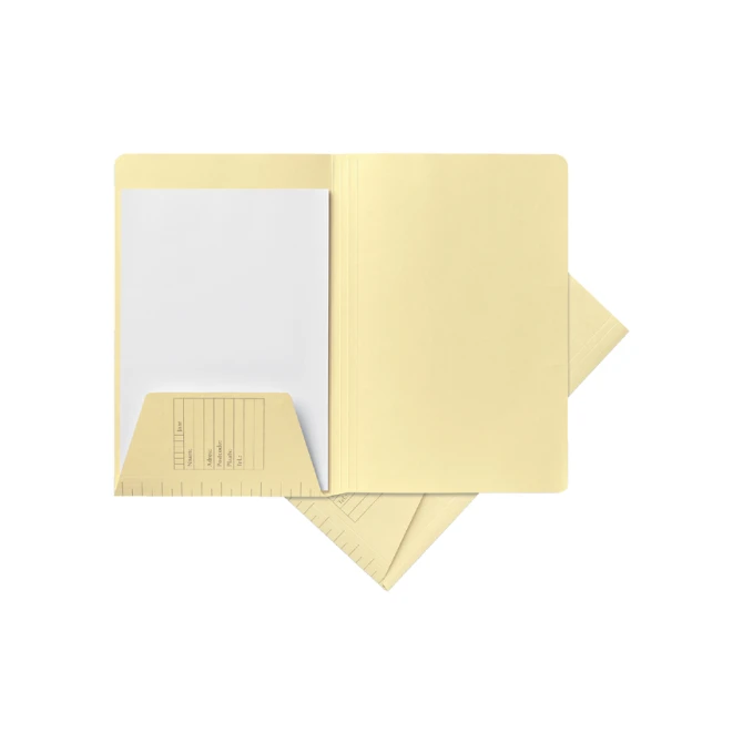Dossiermap Quantore A4 1 klep 160gr lichtgeel