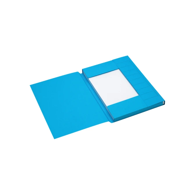 Dossiermap Secolor A4 3 kleppen 100% gerecycled karton 250 gr blauw
