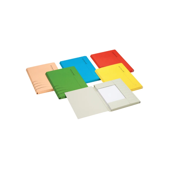 Dossiermap Secolor folio 3 klep 100% gerecycled karton 250 gr geel