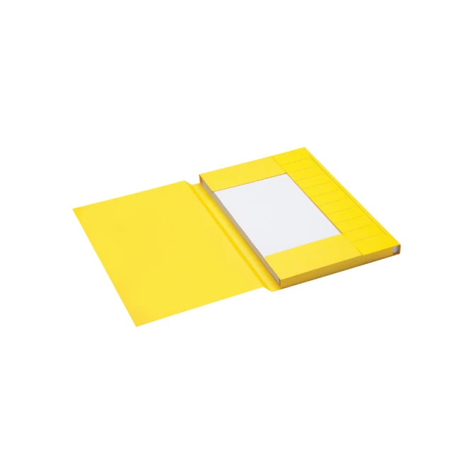 Dossiermap Secolor folio 3 klep 100% gerecycled karton 250 gr geel