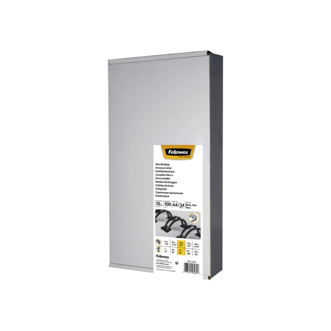 Draadrug Fellowes 10mm 34-rings A4 zwart 100 stuks