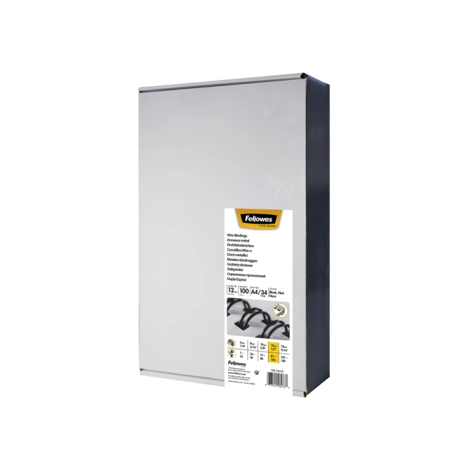 Draadrug Fellowes 12mm 34-rings A4 zwart 100 stuks
