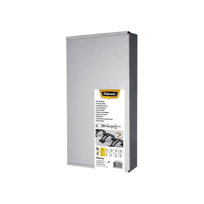 Draadrug Fellowes 6mm 34-rings A4 zwart 100 stuks