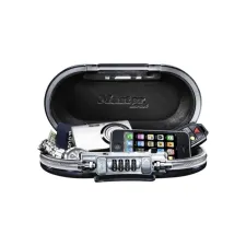 Draagbare kluis MasterLock Safe space met combinatieslot en kabel donkergrijs Draagbare kluis MasterLock Safe space met combinatieslot en kabel donkergrijs