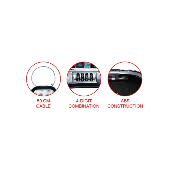 Draagbare kluis MasterLock Safe space met combinatieslot en kabel donkergrijs