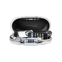 Draagbare kluis MasterLock Safe space met combinatieslot en kabel wit