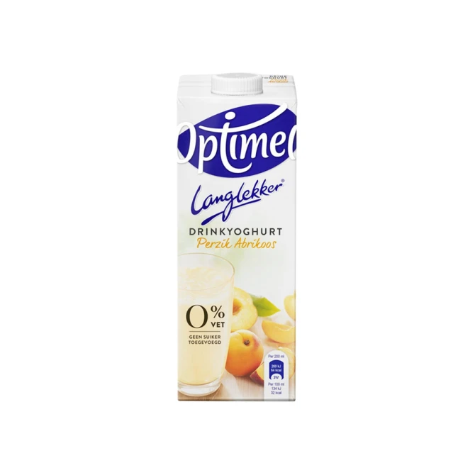 Drinkyoghurt Optimel Langlekker perzik abrikoos 1liter