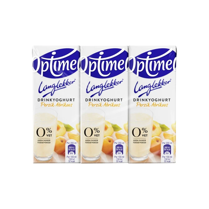 Drinkyoghurt Optimel Langlekker perzik abrikoos 20cl