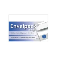 Dubbele kaart Papyrus Envelpack Design A6 105x148mm wit 894456 15 stuks
