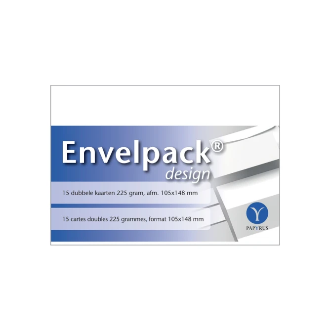 Dubbele kaart Papyrus Envelpack Design A6 105x148mm wit 894456 15 stuks