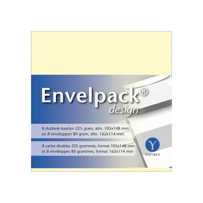 Dubbele kaart Papyrus Envelpack Design C6 114x162mm ivoor 894430 set van 8