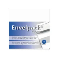Dubbele kaart Papyrus Envelpack Design C6 114x162mm wit 894436 set van 8